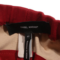 Isabel Marant Paire de Pantalon en Cuir en Rouge