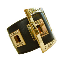 Chanel Two wide Leather Wristbands