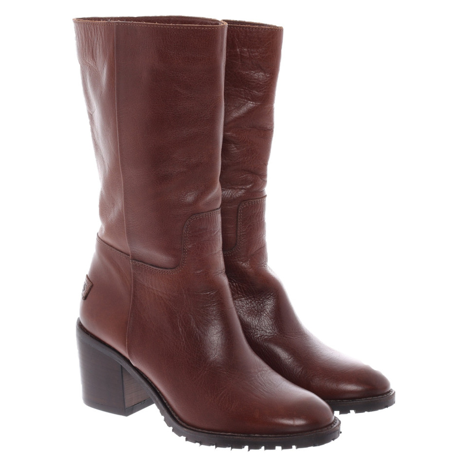 Shabbies Amsterdam Boots Leather in Brown
