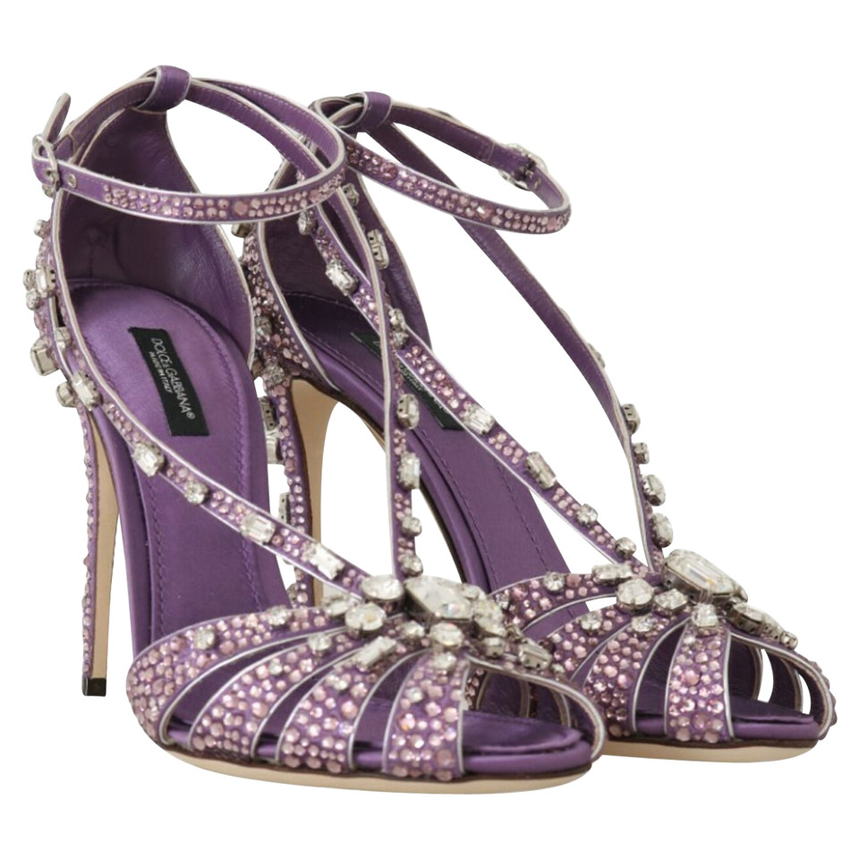 Dolce & Gabbana Sandali in Seta in Viola