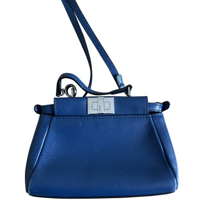 Fendi Peekaboo Bag Micro Leather in Blue
