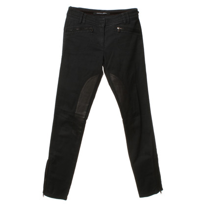 Marc Cain Black trousers with leather. Size N2