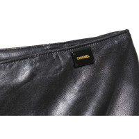 Chanel Paire de Pantalon en Cuir en Noir
