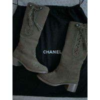 Chanel Boots Suede in Khaki