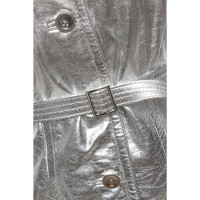 Drykorn Jacke/Mantel aus Leder in Silbern