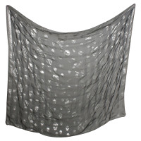 Alexander McQueen Silk scarf in black / silver