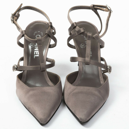 Chanel Sandals Silk in Grey