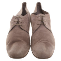Santoni Lace-up shoes Suede in Taupe