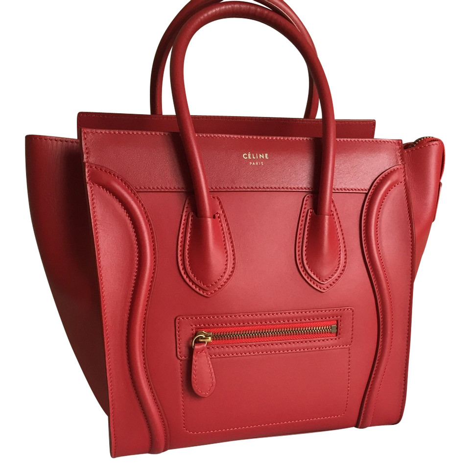 Céline Handbag Leather in Red