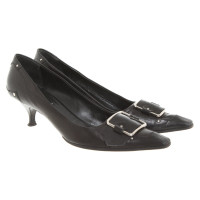 Prada Pumps/Peeptoes en Cuir en Noir