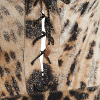 Roberto Cavalli Robe en soie avec imprimé léopard