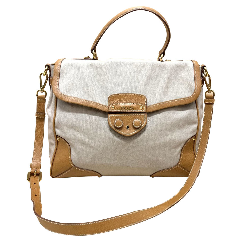 Prada Umhängetasche aus Canvas in Beige