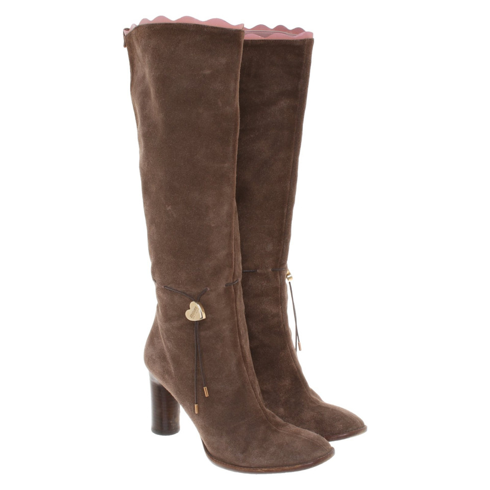 Moschino Cheap And Chic Boots Suede in Ochre