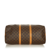 Louis Vuitton Keepall 50 Bandouliere in Tela in Marrone