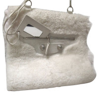 Balenciaga White Lamb Shoulder Bag