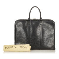 Louis Vuitton Porte Documents Voyage Leer in Zwart