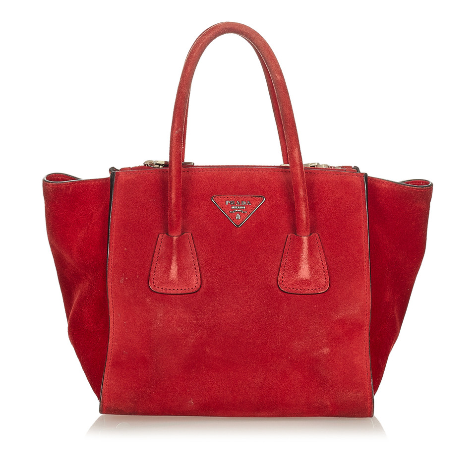 Prada Handtasche aus Wildleder in Rot
