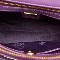 Mcm Umhängetasche aus Leder in Violett