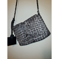 Falorni Italy Clutch Bag Leather in Silvery