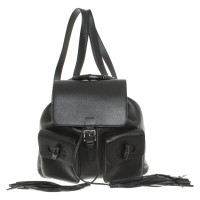 Gucci Bamboo Backpack aus Leder in Schwarz