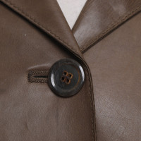 Hugo Boss Jacke/Mantel aus Leder in Khaki