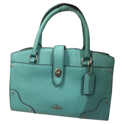 Coach Handbag Leather in Turquoise