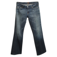 7 For All Mankind Ausgestellte Jeans in Mittelblau