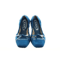 Tod's Slippers/Ballerina's Leer in Blauw
