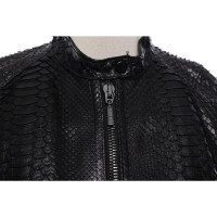 Plein Sud Jacke/Mantel aus Leder in Schwarz