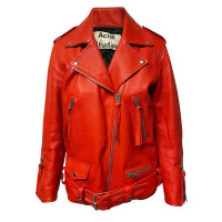 Acne Jacke/Mantel aus Leder in Rot