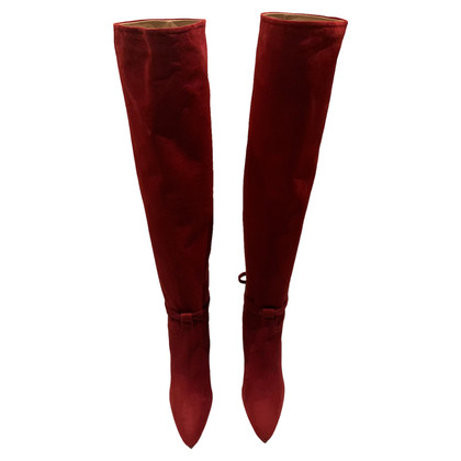 Aquazzura Stiefel aus Wildleder in Rot