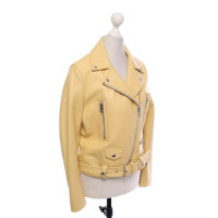 Acne Jacke/Mantel aus Leder in Gelb