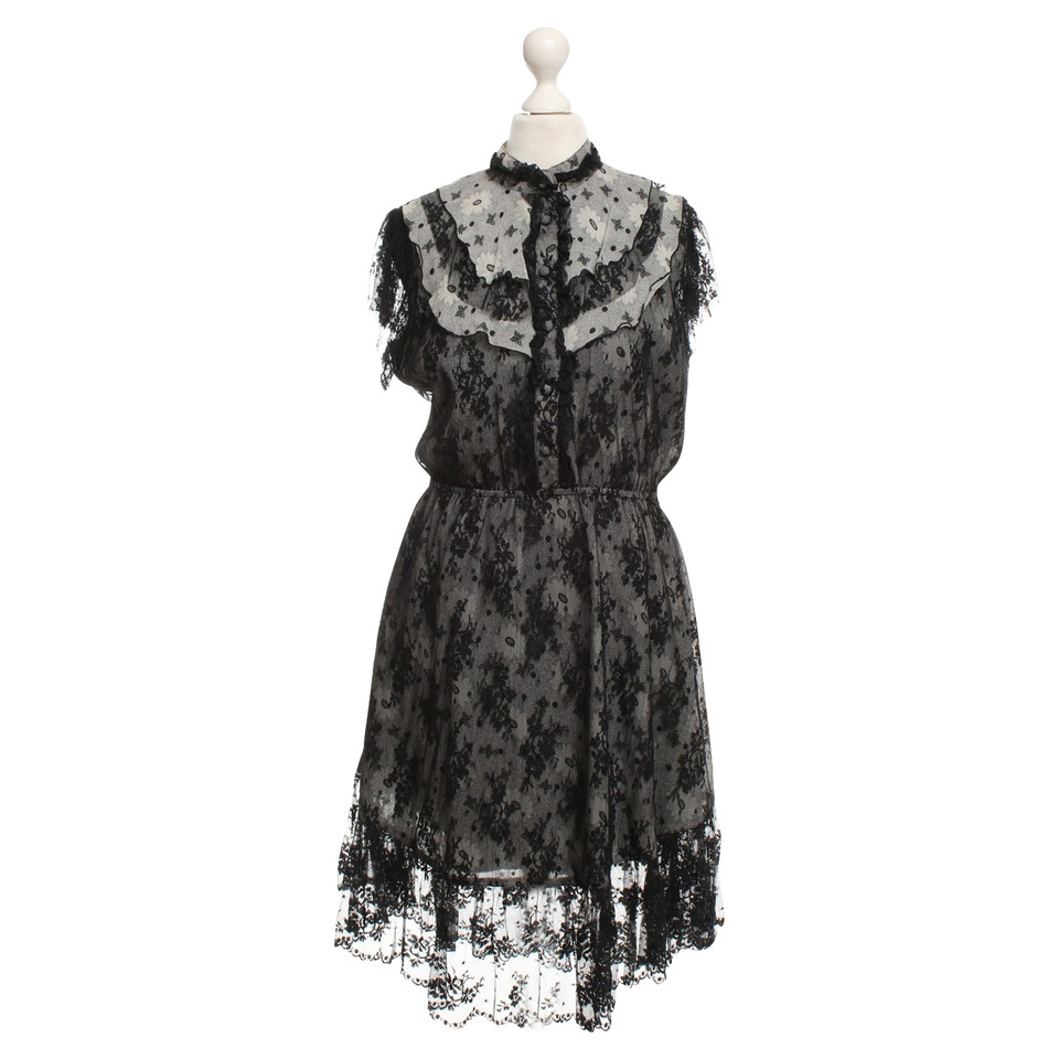 Anna Sui Kanten jurk in zwart / grijs