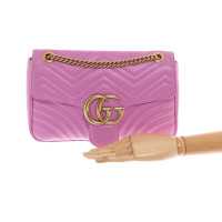 Gucci GG Marmont Flap Bag Normal Leer in Roze