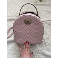 Gucci Marmont Backpack Leather in Pink
