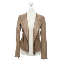 Set Veste/Manteau en Cuir en Beige