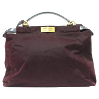 Fendi Peekaboo Bag aus Leder in Bordeaux