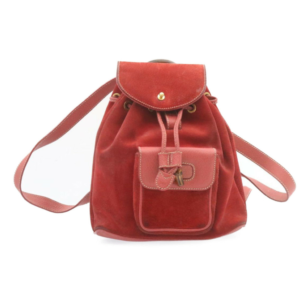 Gucci Sac à dos en Daim en Rouge