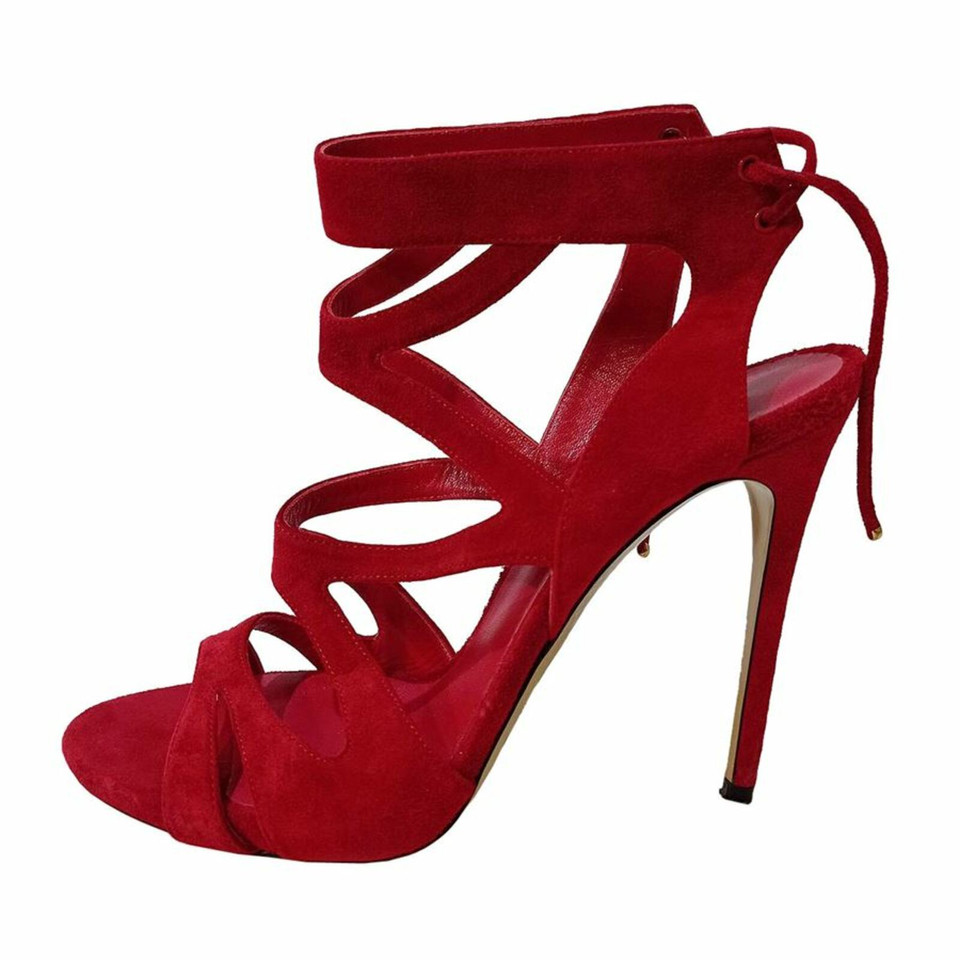 Casadei Sandals Suede in Red