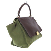 Céline Trapeze Medium 30cm in Tela in Verde