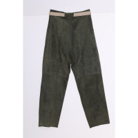 Gianni Versace Trousers Leather in Olive