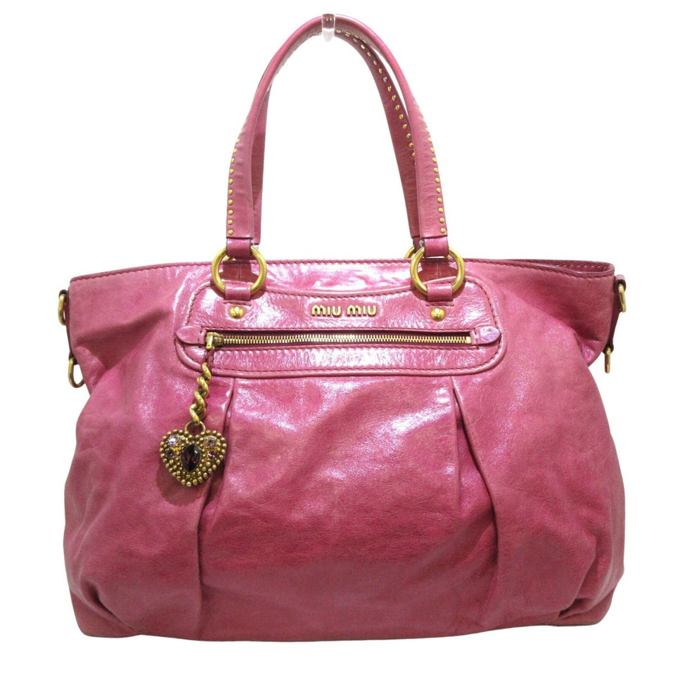 Miu Miu Tote bag Leer in Roze