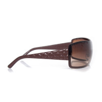 Chanel Sonnenbrille aus Leder in Braun
