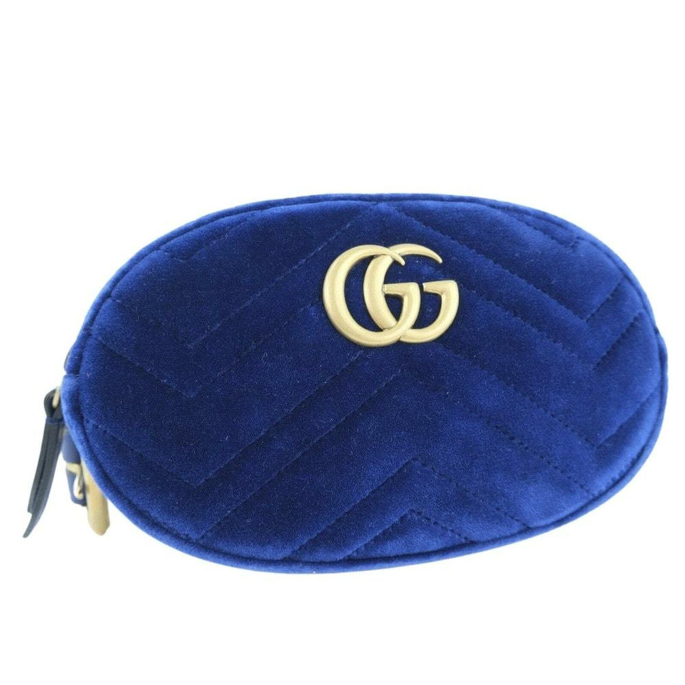 Gucci GG Marmont Matelassé Belt Bag Suède in Blauw