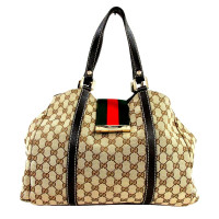 Gucci Tote bag in Tela in Marrone