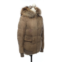 Iris Von Arnim Jacke/Mantel aus Leder in Taupe