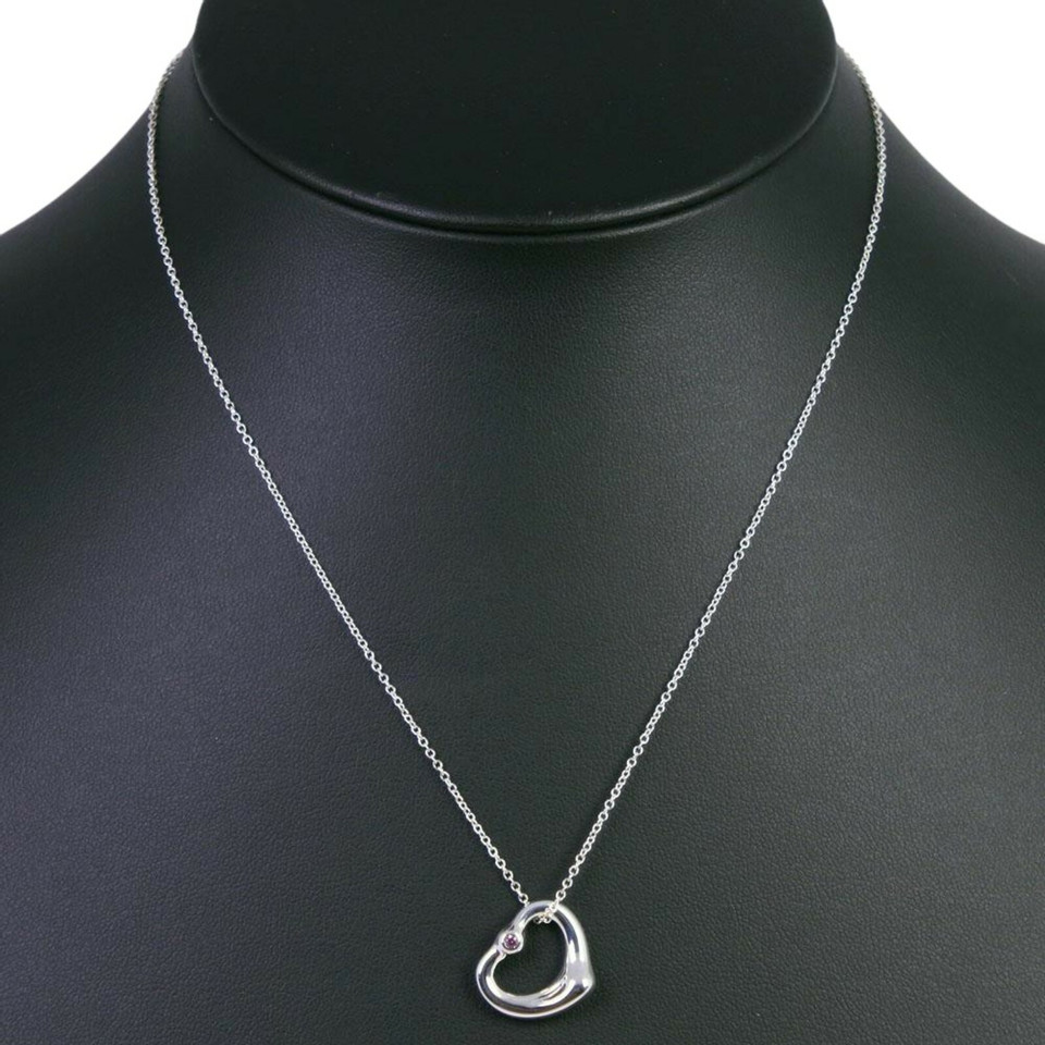 Tiffany & Co. Open Heart Anhänger Saphir aus Silber in Silbern