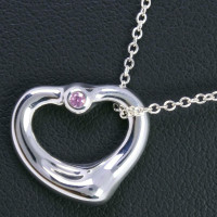 Tiffany & Co. Open Heart Anhänger Saphir Silver in Silvery