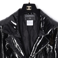 Chanel Jacke/Mantel aus Lackleder in Schwarz