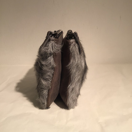 Strenesse Clutch Bag Fur in Grey